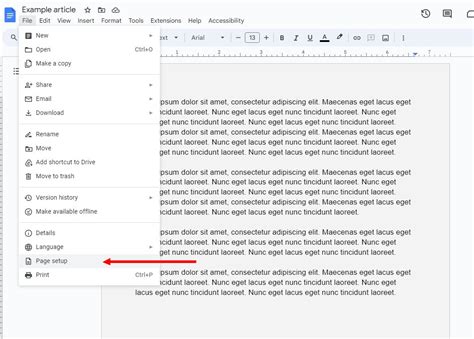 how to format margins in google docs