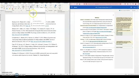 how to format references apa 7 in word