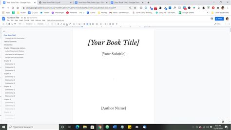 how to format writing a book on google docs