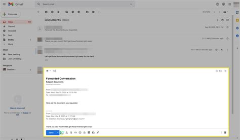 how to forward email thread gmail