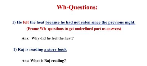 how to frame wh questions