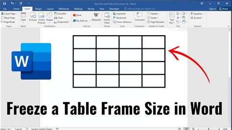 How To Freeze A Table Frame Size In Word