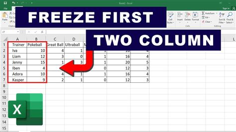 how to freeze first two columns in excel spreadsheet