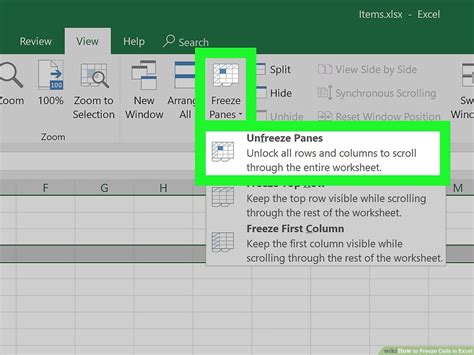 how to freeze just one cell in excel