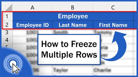 how to freeze multiple in excel
