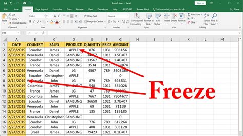 how to freeze top row and first column in excel simultaneously