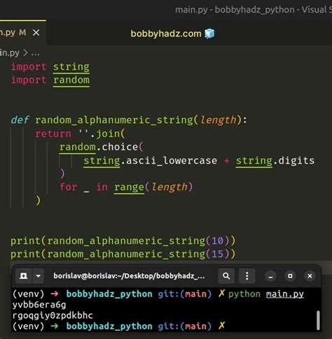 how to generate a random alphanumeric string in python