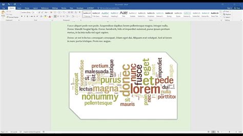 how to generate a word cloud in microsoft word