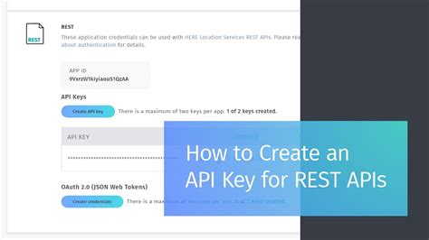 how to generate api key for rest api