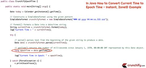 how to generate epoch time in java