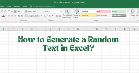how to generate random words in excel