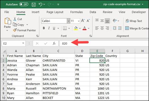 how to get 0 in zip code in excel