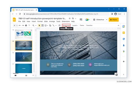 how to get a background in google slides
