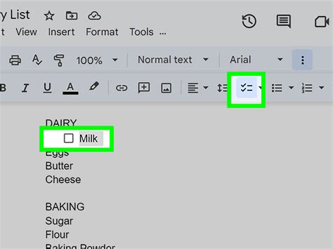 how to get a check box in google docs