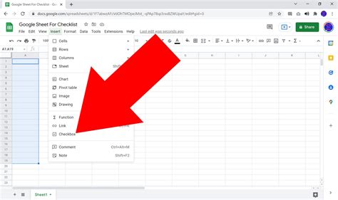 how to get a check box in sheets