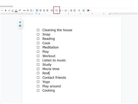 how to get a checklist in google docs