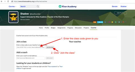 how to get a class code for khan academy
