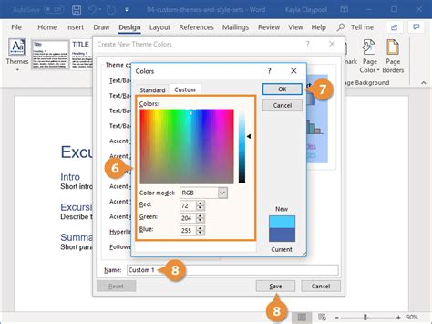 how to get a colour from an image in word