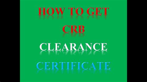 how to get a crb