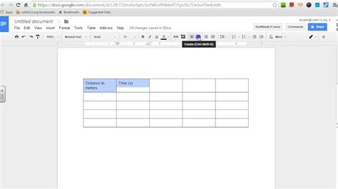 how to get a data table on google docs