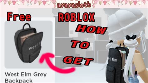 How To Get A Free Backpack In Roblox