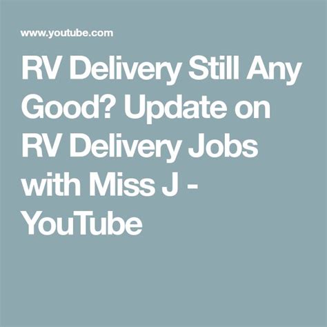 how to get a job delivering rvs