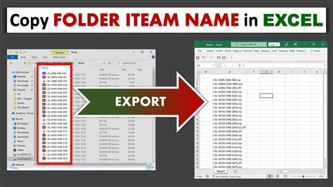 how to get a list of items in a folder into excel