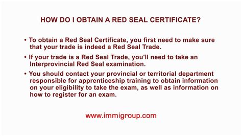 how to get a red seal certificate in canada