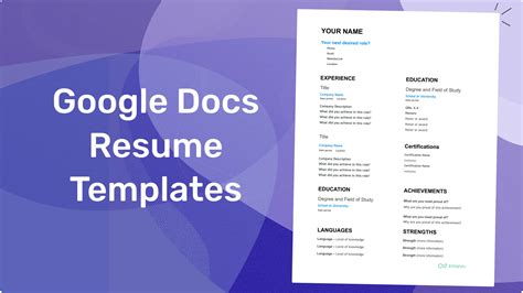 how to get a resume format in google docs