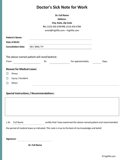 how to get a sick note for work