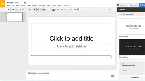 how to get a straight line on google slides