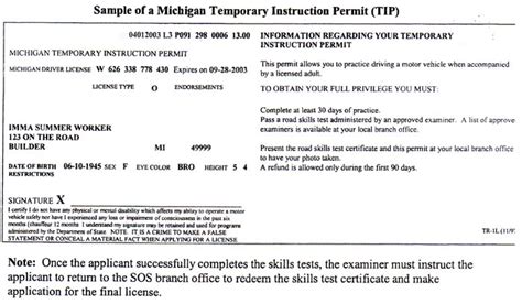 how to get a temporary instruction permit in michigan