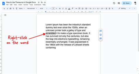 how to get a thesaurus in google docs