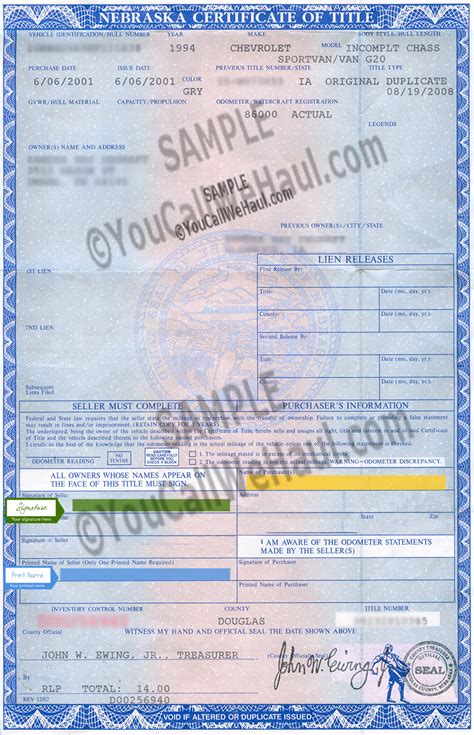 How To Get A Title In Nebraska