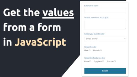 How To Get A Value In Javascript From Form