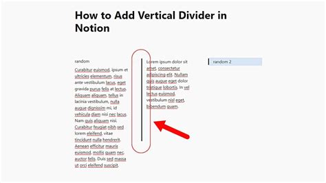How To Get A Vertical Divider In Notion