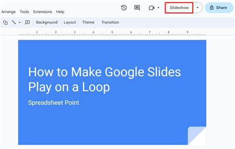 how to get a video to loop on google slides