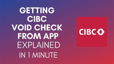 how to get a void check cibc mobile app