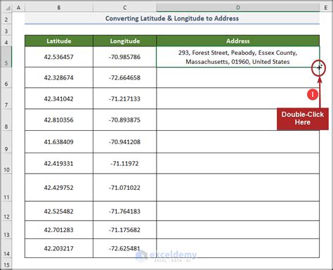 how to get address from latitude and longitude in excel