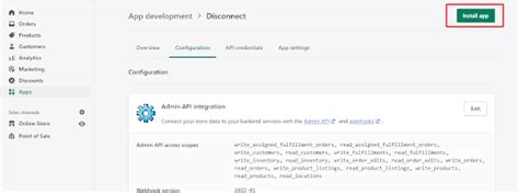 how to get admin api access token shopify