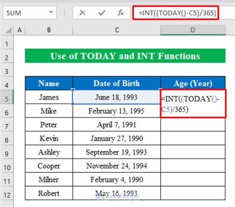 how to get aging days in excel