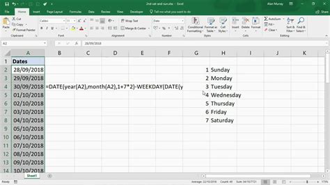 how to get all saturday and sunday of a year in excel