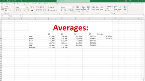 how to get an average percentage of a column in excel