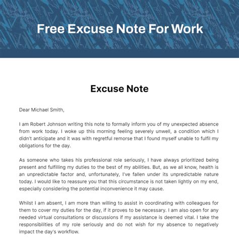 how to get an excuse note for work