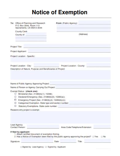 how to get an exemption form