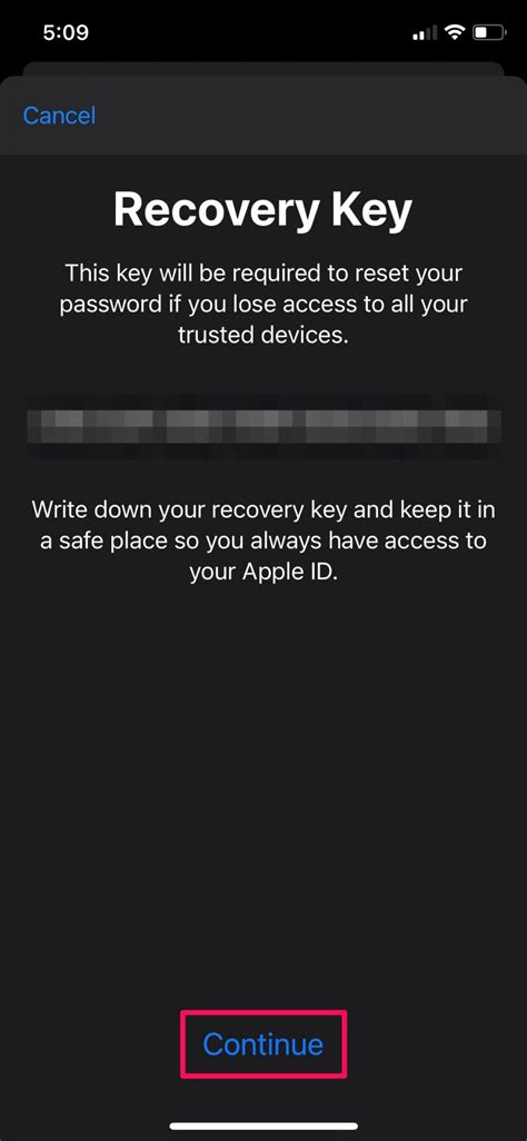 how to get apple recovery key