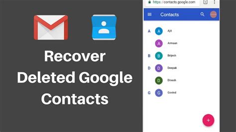 how to get back deleted contacts from gmail