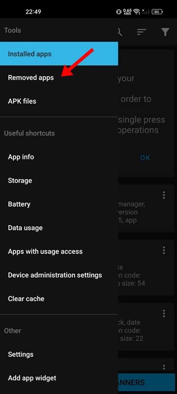 how to get back removed apps on android