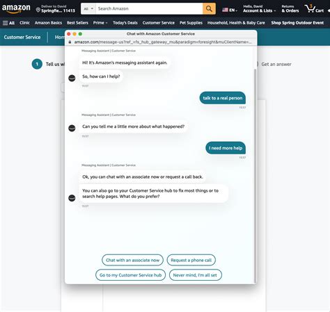 how to get back to amazon chat