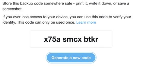 how to get backup code for twitter without login